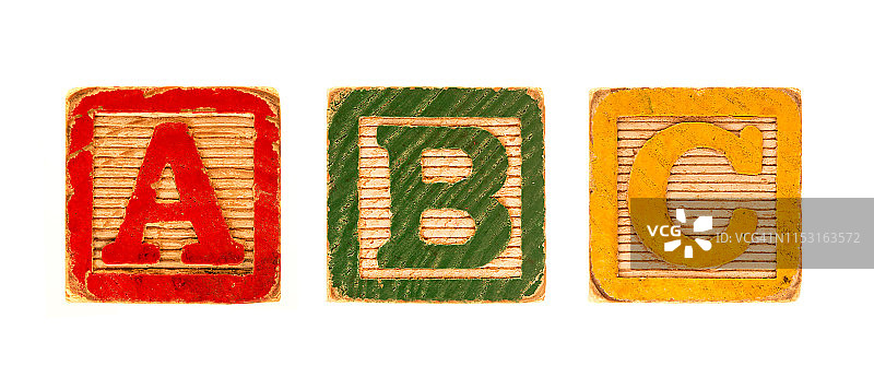 旧字母积木:A、B、C图片素材
