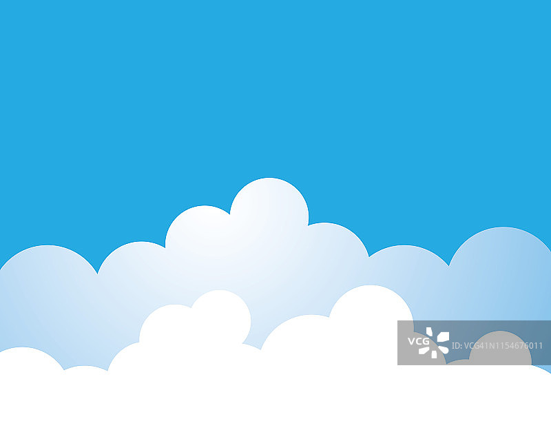 蓝天与云的背景矢量插图图片素材