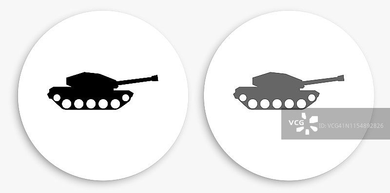 坦克黑白圆形图标图片素材