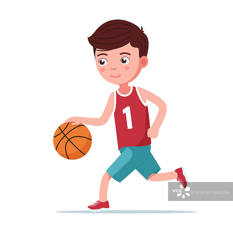 篮球男孩带着球跑图片素材