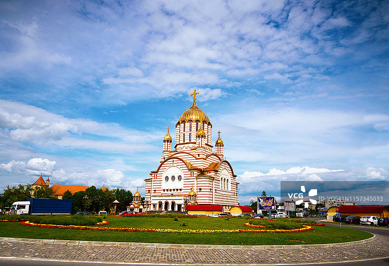 罗马尼亚布拉索夫县法加拉斯的圣约翰浸信会大教堂图片素材