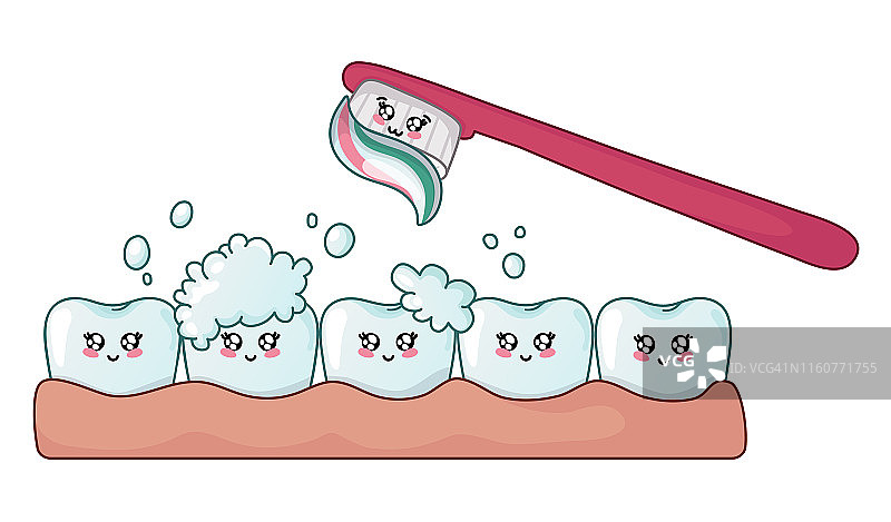 卡哇伊的牙科保健图片素材