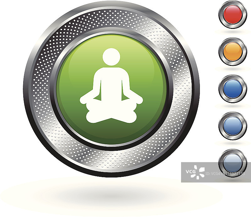 瑜伽荷花皇室免费矢量艺术上的金属按钮图片素材