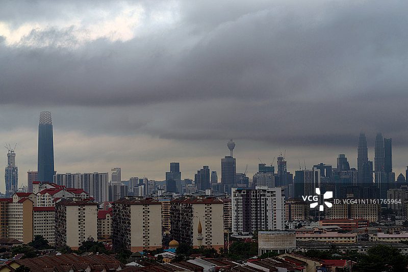 马来西亚吉隆坡市中心阴天。图片素材