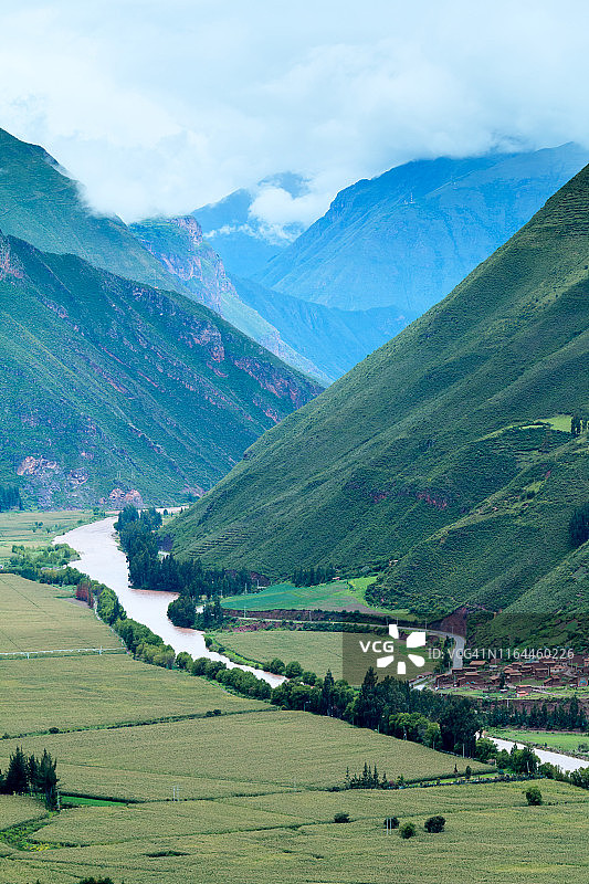 乌鲁班巴河，安第斯山脉，秘鲁库斯科地区图片素材
