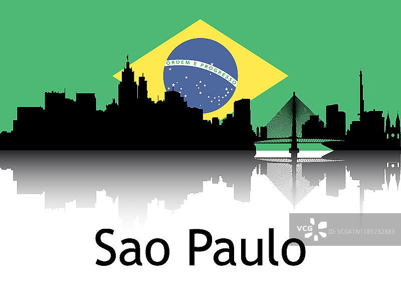 城市景观剪影圣保罗，巴西图片素材