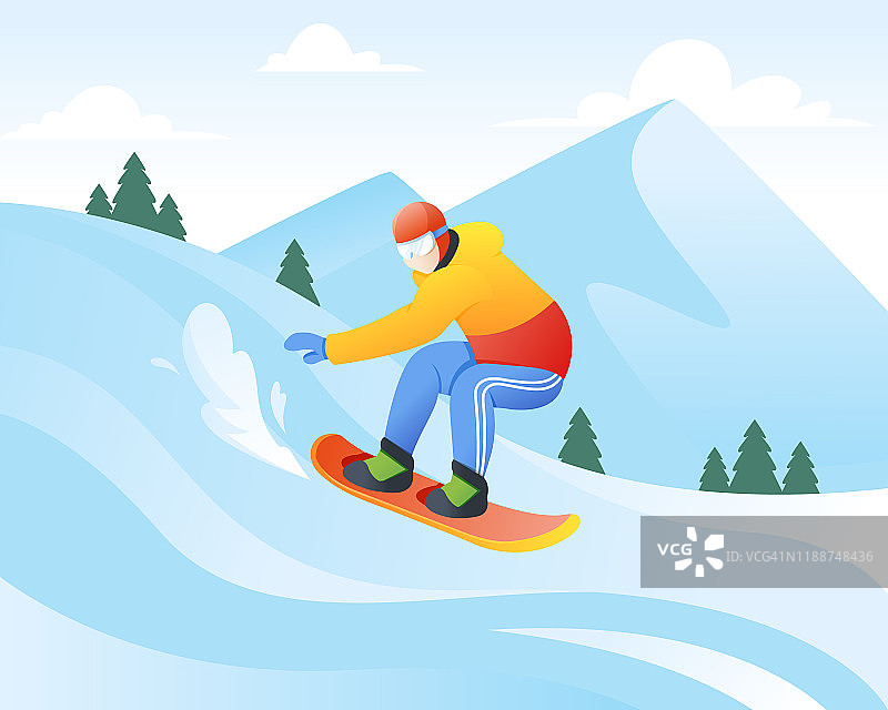 矢量插图的滑雪板图片素材