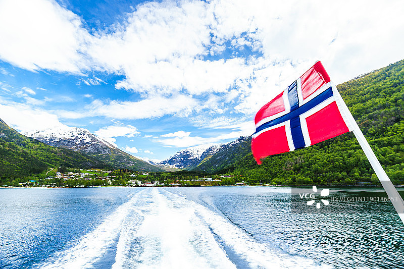 美丽背景的挪威国旗图片素材
