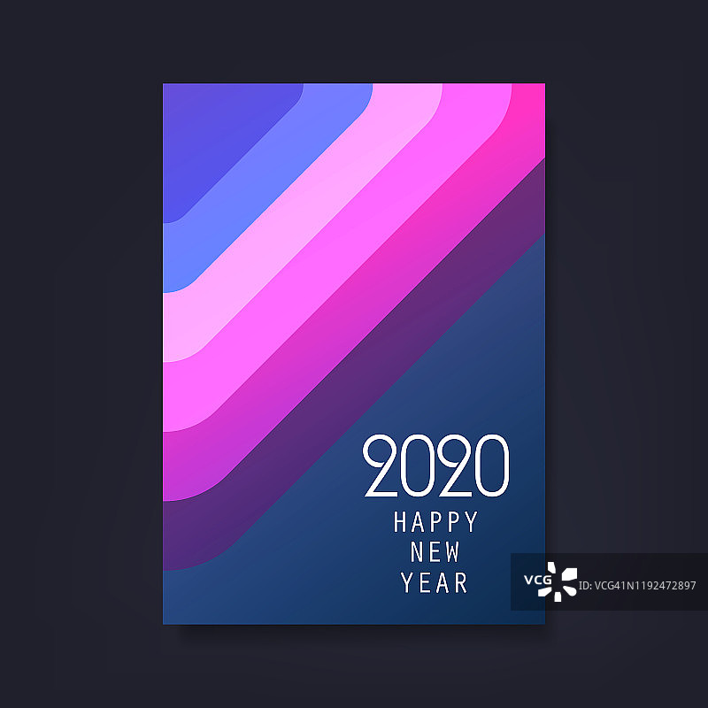新年传单，卡片或封面设计- 2020图片素材