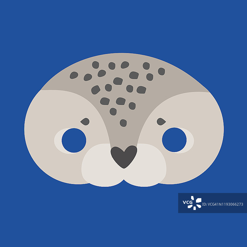 插画嘉年华北极动物卡通海豹面具。图片素材
