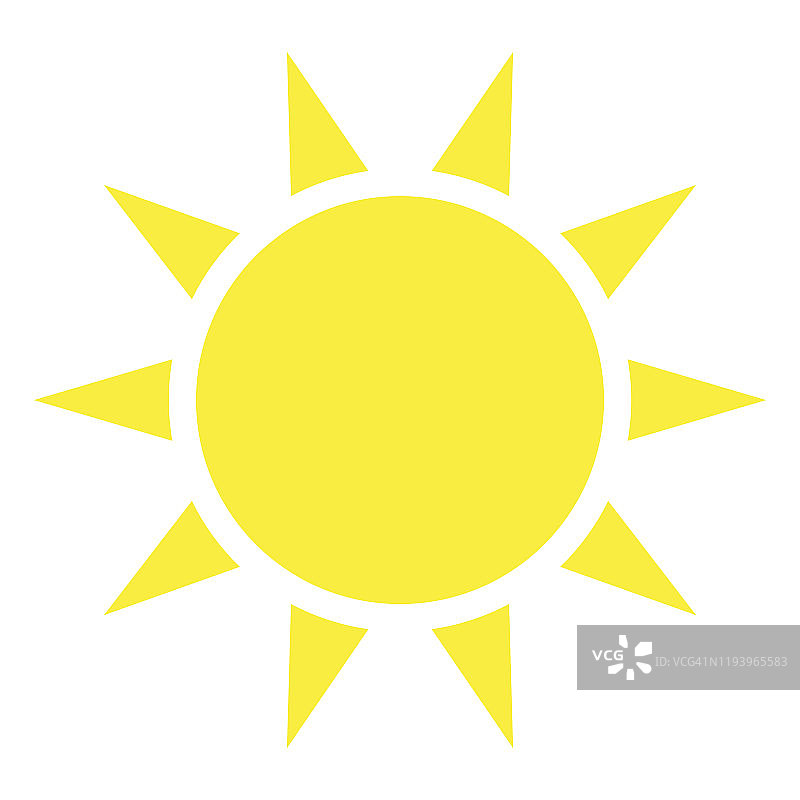 太阳图标。时尚矢量夏季符号网站设计，网页按钮，移动应用程序图片素材