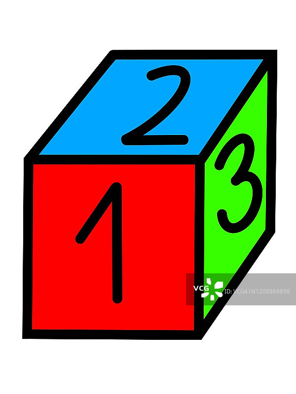 盒子形状与数字123图片素材