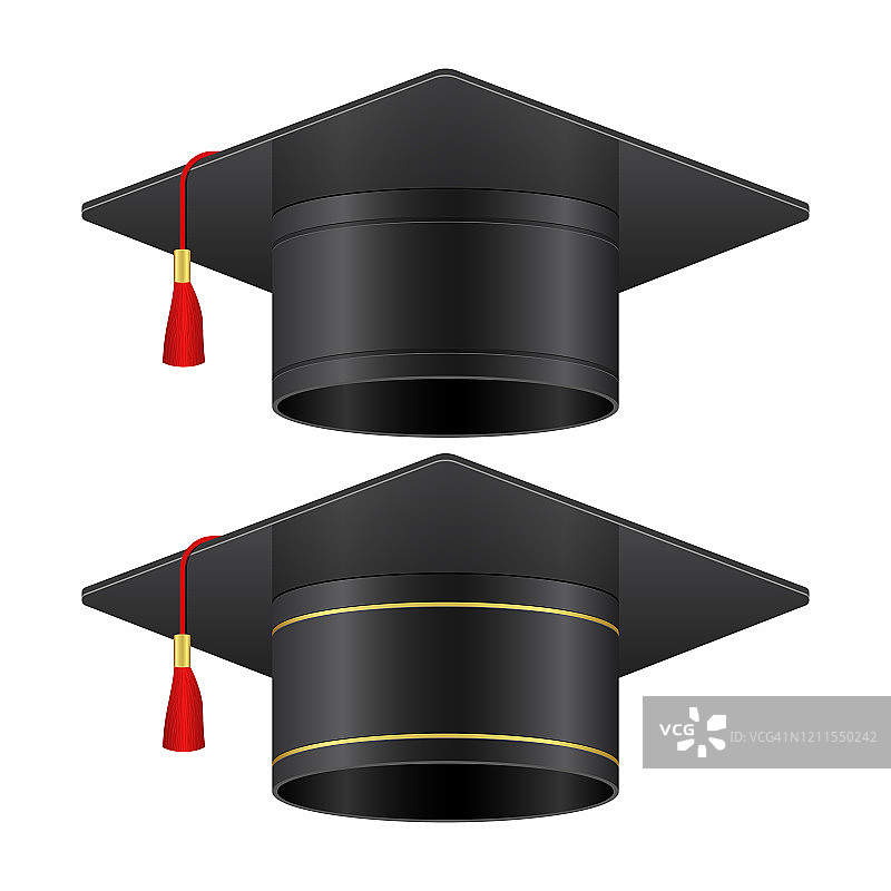 毕业帽矢量设计插图孤立在白色的背景图片素材