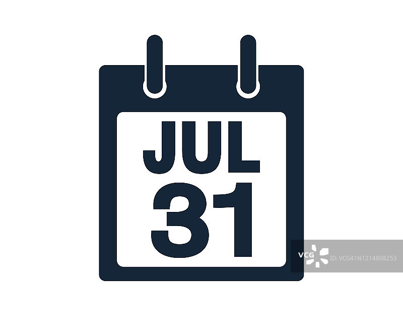 7月31日日历图标股票矢量插图图片素材