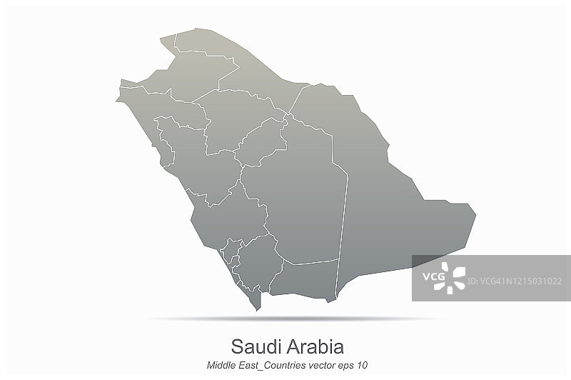 中东地图。阿拉伯国家矢量地图。图片素材