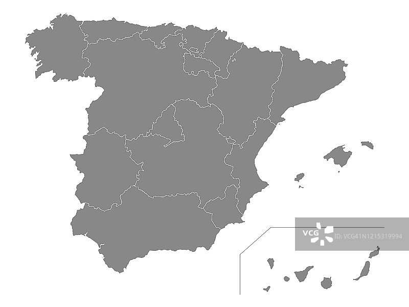 西班牙自治区地图图片素材
