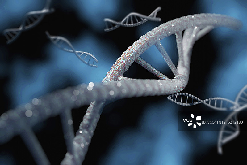 插画3d DNA Spin未来数字背景，抽象背景的科学和技术图片素材