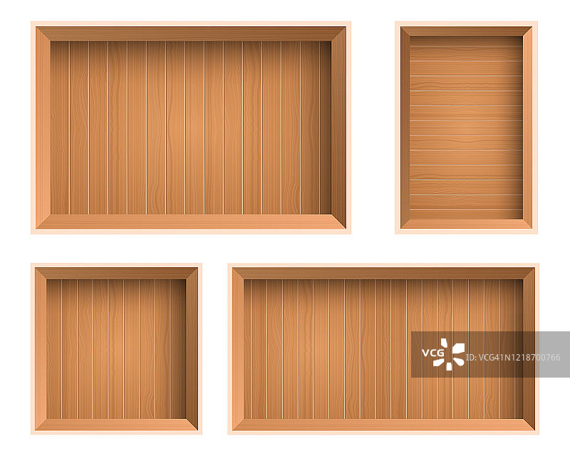 木箱顶视图矢量设计插图孤立的白色背景图片素材