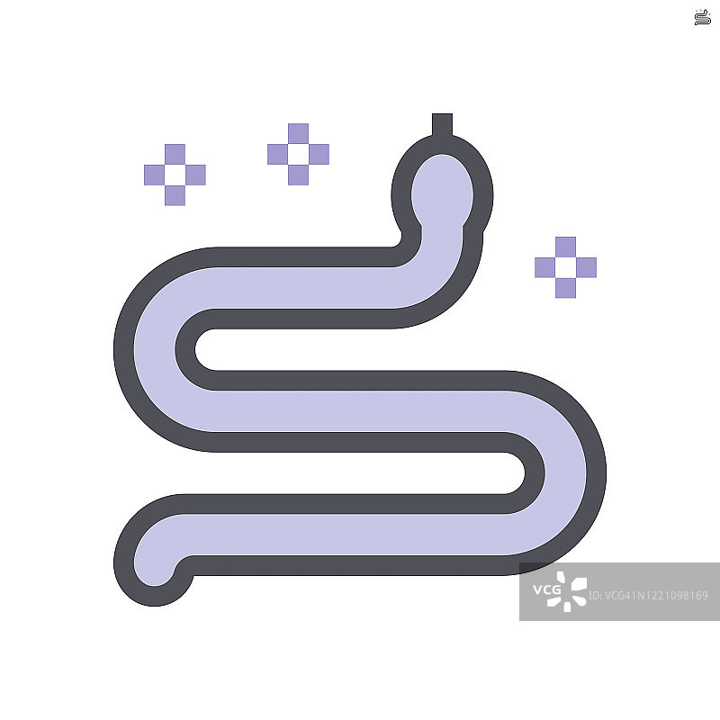 蛇和病毒矢量图标设计，48x48像素完美和可编辑的笔触。图片素材