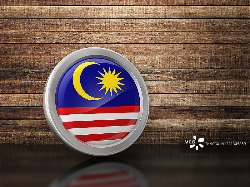 马来西亚国旗图标- 3D渲染图片素材