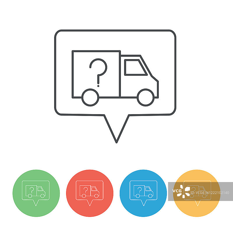 配送卡车和物流运输图标图片素材