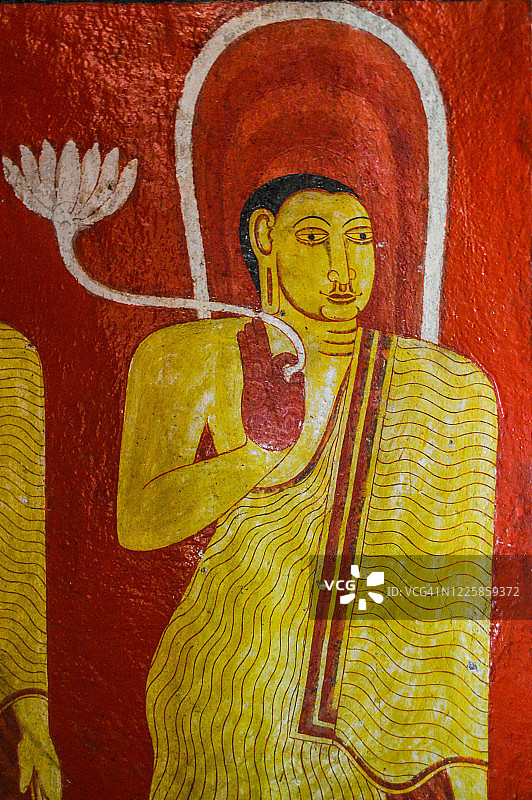 Mediliya Viharaya的古代佛教壁画。图片素材