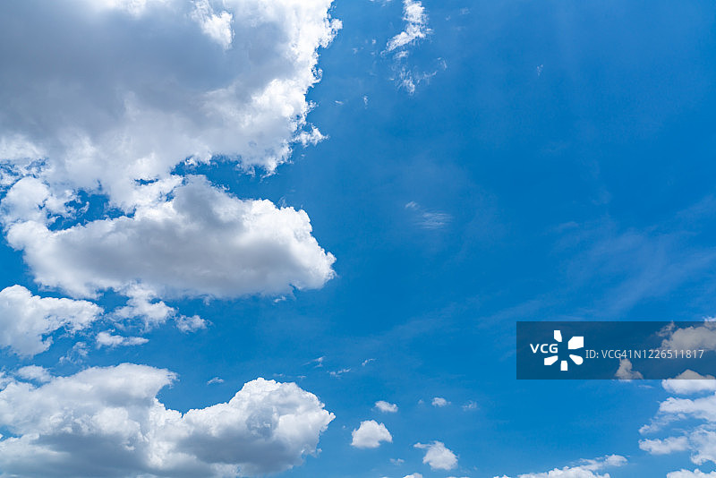 美丽的蓝天背景白云在泰国的雨季。图片素材