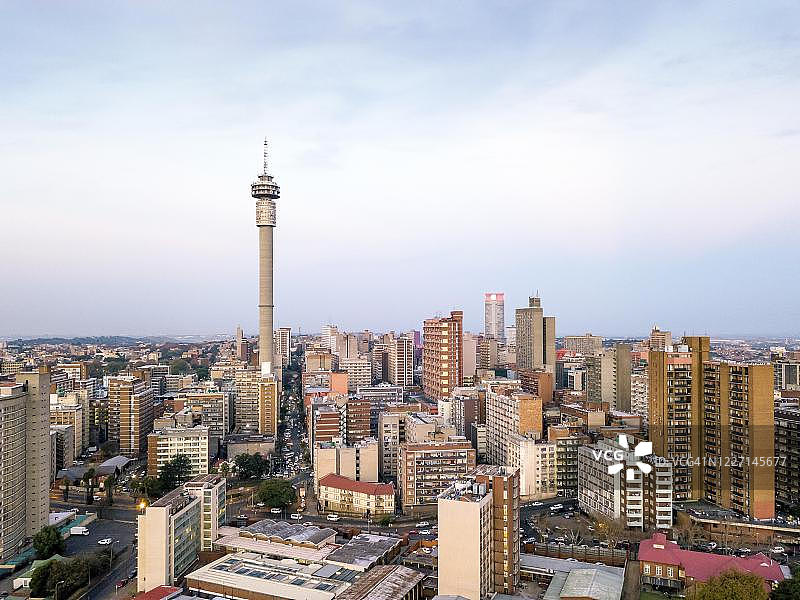 鸟瞰图，摩天大楼，市中心，南非约翰内斯堡图片素材