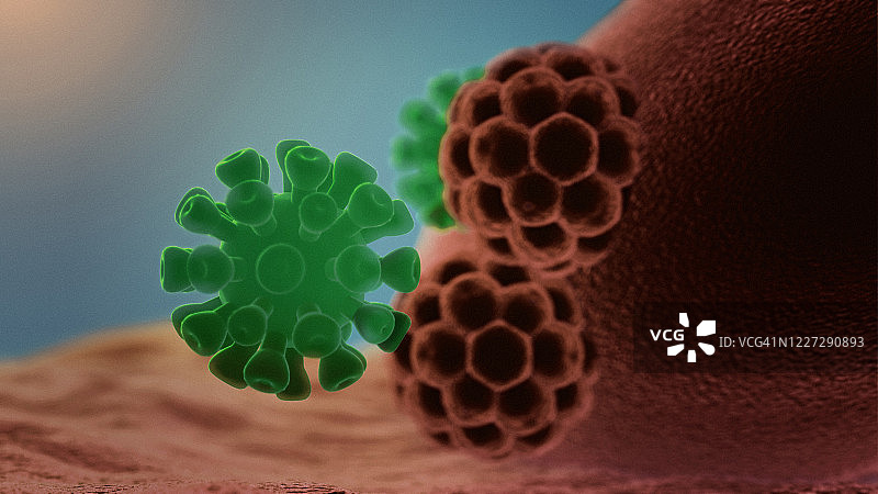 冠状病毒攻击人体细胞图片素材