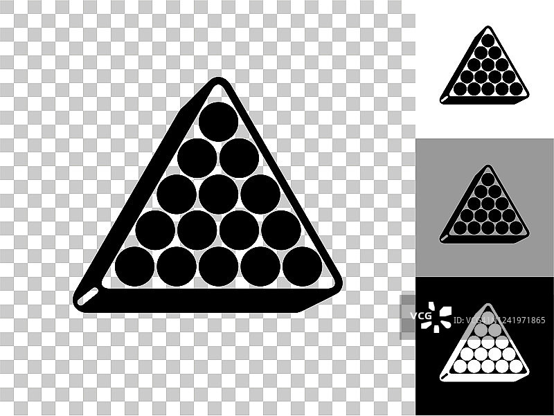 台球三角形设置图标上的棋盘透明背景图片素材