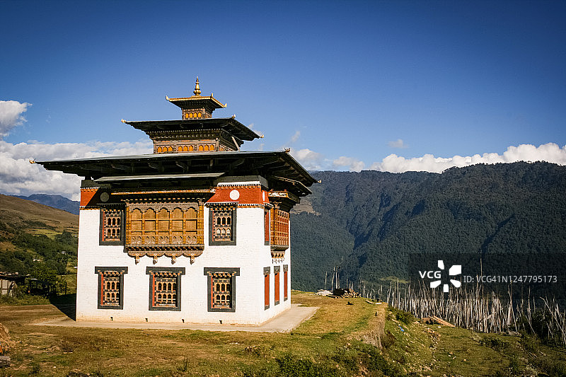 不丹，Chendebji附近的寺庙图片素材