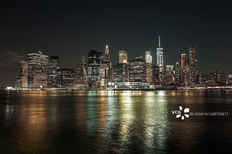 美国纽约市夜景图片素材