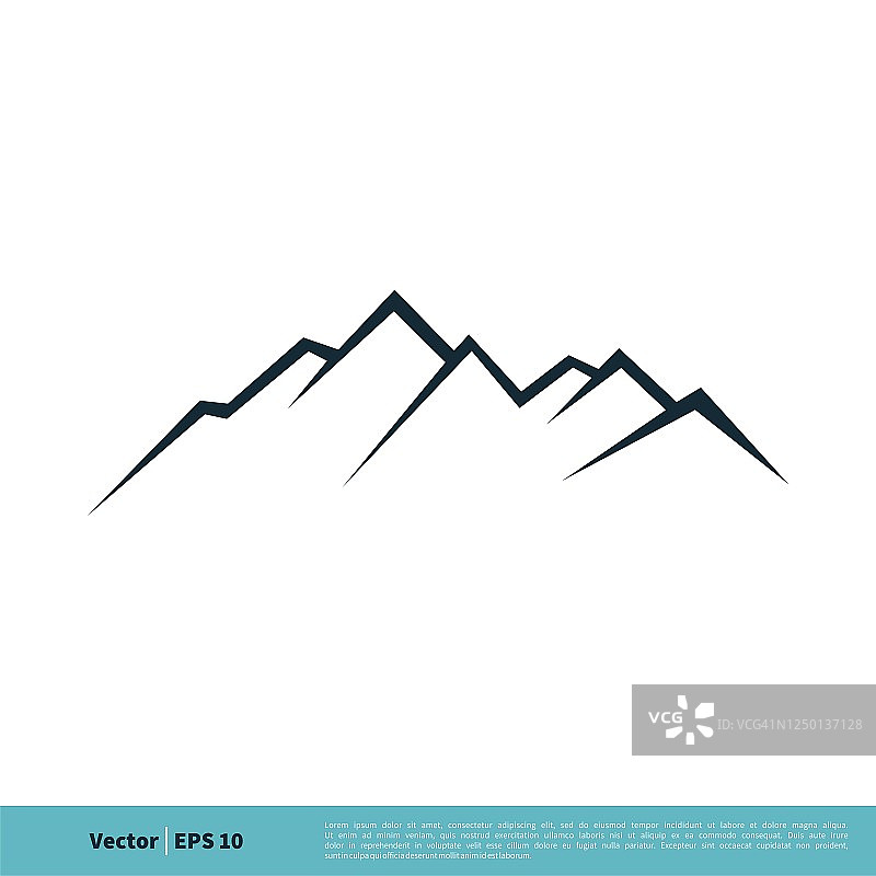 岩石山图标矢量标志模板插图设计。向量EPS 10。图片素材