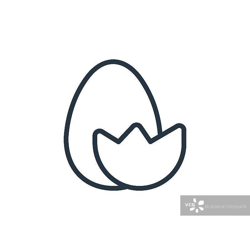 蛋矢量图标。鸡蛋可编辑的中风。鸡蛋线性符号用于网络和移动应用程序，标志，印刷媒体。细线说明。矢量孤立轮廓绘制。图片素材
