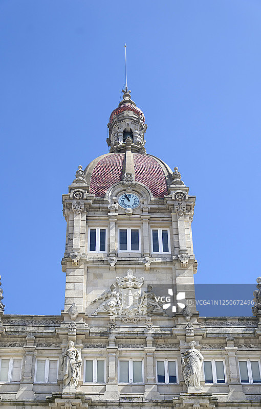 市政厅在玛丽亚皮塔广场，A科鲁纳，加利西亚，斯皮安图片素材