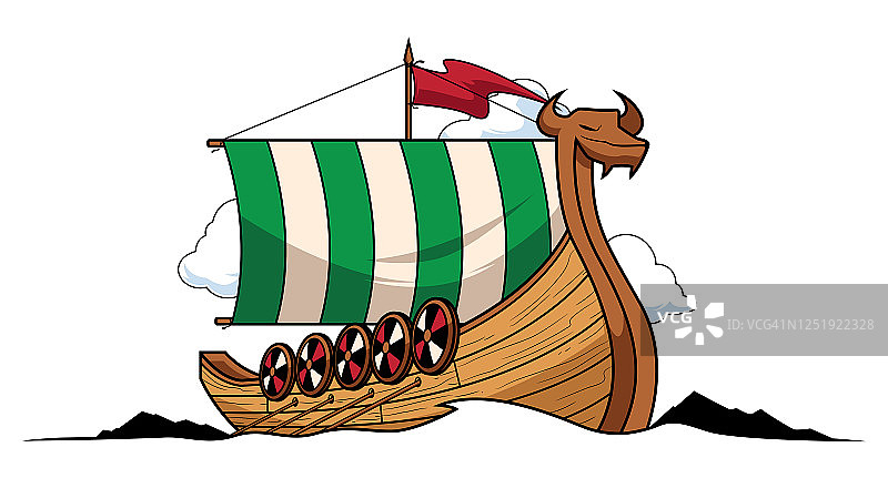 维京船的吉祥物图片素材