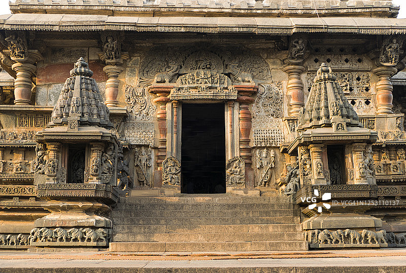 位于印度南部的金那可夏瓦寺的古庙。图片素材
