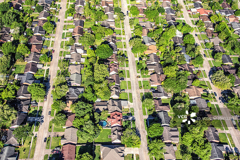 休斯顿城市工人阶级住宅天线图片素材
