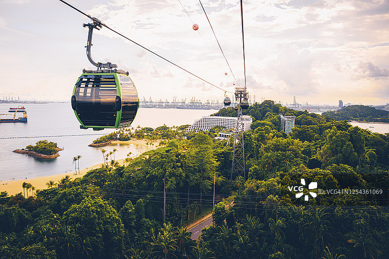 新加坡圣淘沙岛缆车之旅图片素材