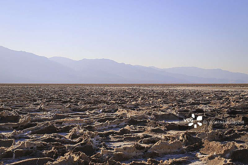 中角景观拍摄的Badwater盆地，死亡谷NP图片素材