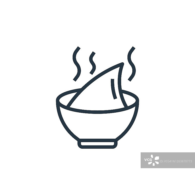 汤矢量图标孤立的白色背景。Outline, thin line soup图标用于网站设计和手机，应用程序开发。细线汤轮廓图标矢量插图。图片素材