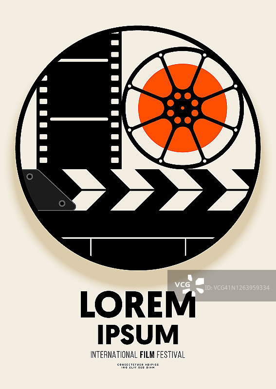 电影和电影海报设计模板背景复古电影元素图片素材