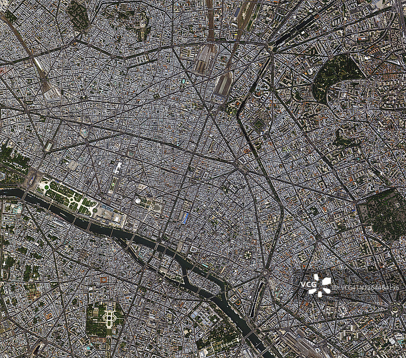 卫星图像，巴黎，法国，欧洲图片素材