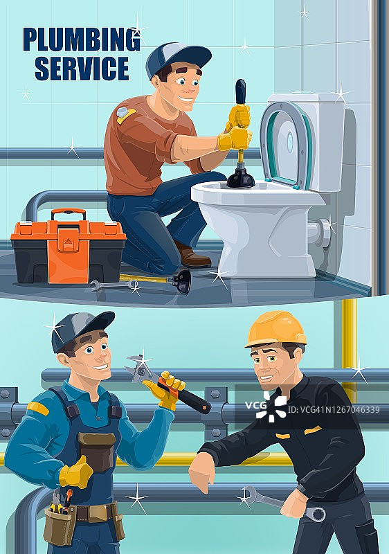 水管工，管道维修和水压试验图片素材