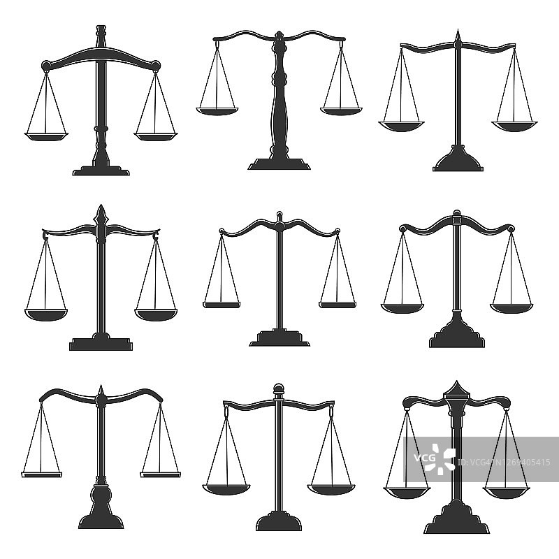 衡平法、司法和公证律师是法律的标志图片素材