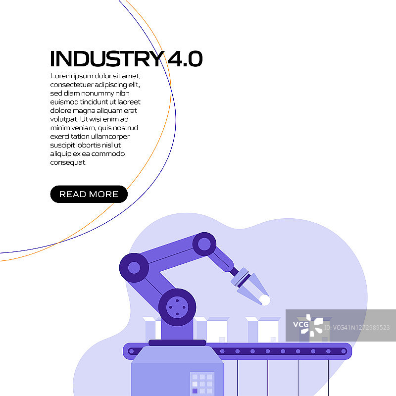 工业4.0概念矢量插图网站横幅，广告和营销材料，在线广告，业务演示等。图片素材