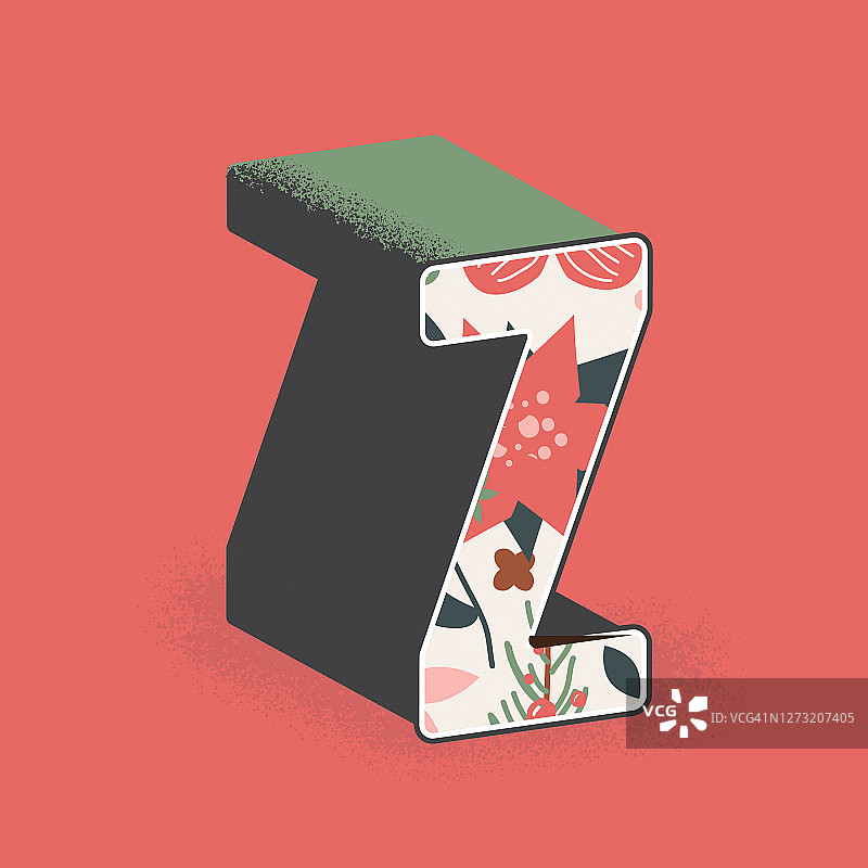 圣诞装饰字母Z设计图片素材