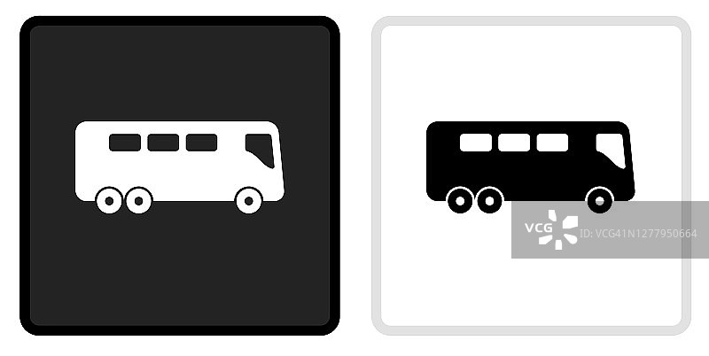 巴士图标上的黑色按钮与白色翻转图片素材