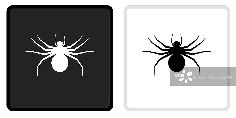大蜘蛛图标在黑色按钮与白色翻转图片素材