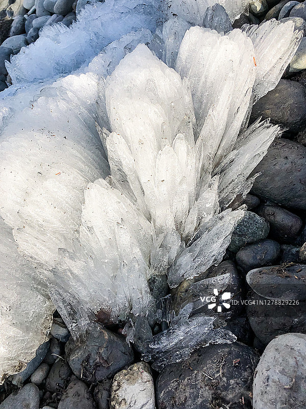 阿拉斯加的河冰碎片图片素材